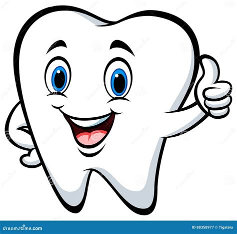 Cartoon Tooth Giving Thumbs Up Stock Vector Illustration Of Mascot