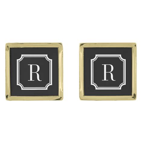 Gold Monogram Cufflinks For Groom And Groomsmen Zazzle