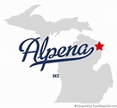 Map of Alpena, MI, Michigan