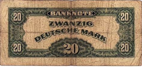 BRD 20 Deutsche Mark Banknote 1948 stärker gebraucht IV | MA-Shops