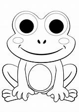 Frog Coloring Cartoon Frogs Cute Da Colorare Verde Printable Drawing Colouring Kindergarten Worksheets Immagini sketch template