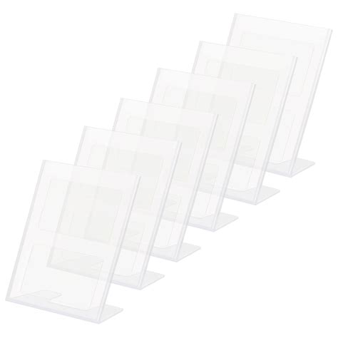 buy kurtzy a4 clear plastic sign holder 6 pack slanted portrait plastic display holders