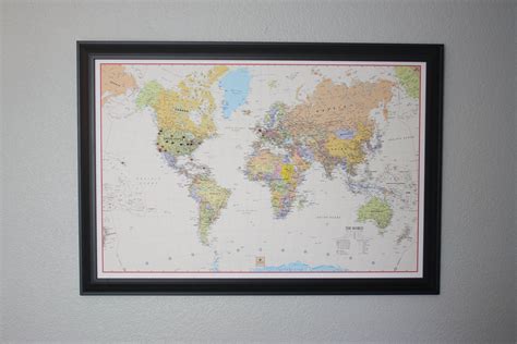 Framed Push Pin World Travel Map By Pushpintravelmaps On Etsy