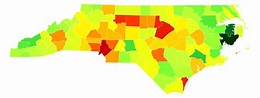 North Carolina Population Density - AtlasBig.com