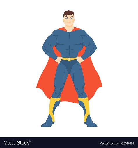 Male Superhero Or Superman Man With Muscular Body Vector Image