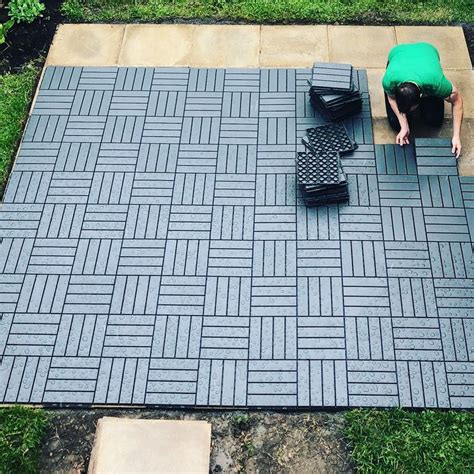 20×20 fsc ipe deck tiles available now! Our $350 DIY Patio with Ikea's Runnen Deck Blocks - HOUSE on HEMLO | Diy patio, Outdoor deck ...