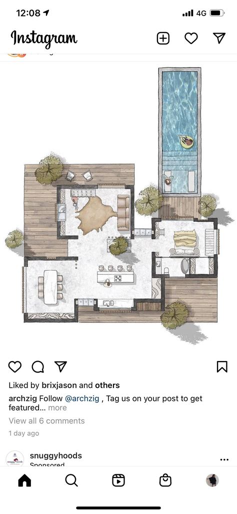 The Floor Plan For An Apartment With Two Pools