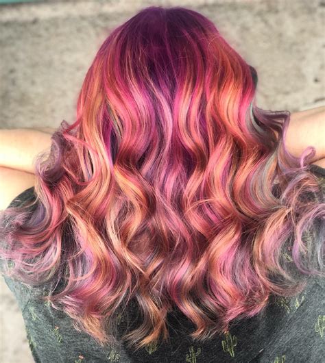 Amazing Color Ideas Pink Balayage Hair Vivid Hair Color Ideas In 2020 Vivid Hair Color