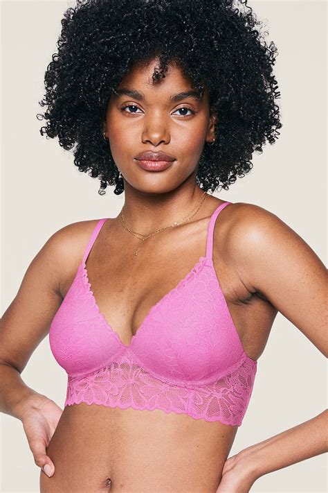 Buy Victorias Secret Pink Lace Wireless Push Up Bralette From The Next
