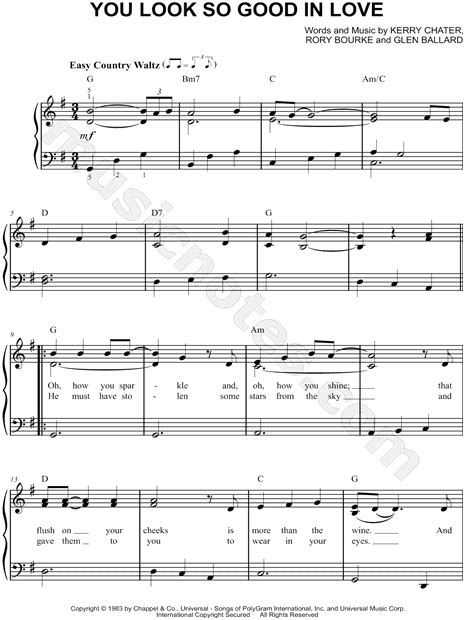 George Strait You Look So Good In Love Sheet Music Easy Piano In G