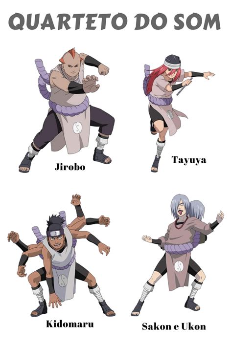 Quarteto Do Som Personagens De Naruto Naruto Naruto Fotos Naruto Personagens