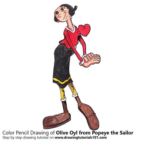 How To Draw Olive Oyl From Popeye The Sailor Popeye The Sailor Step By Step
