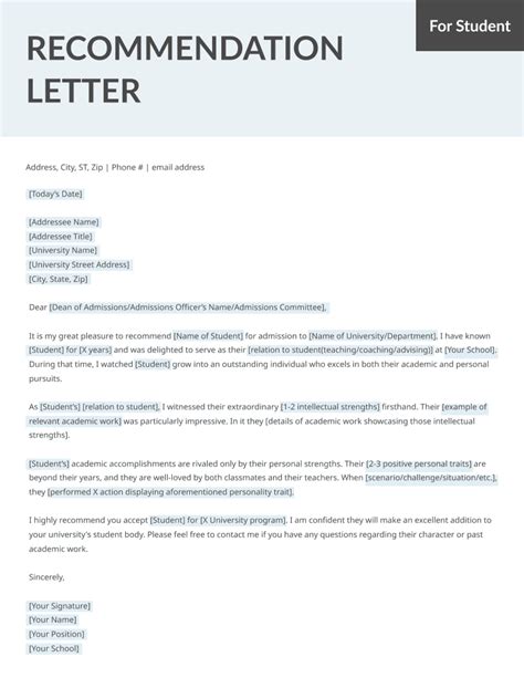 Student And Teacher Letter Of Recommendation Letter Samples