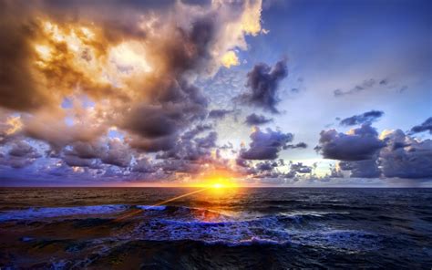 Sunset Sea Clouds Landscape Wallpapers Hd Desktop And Mobile