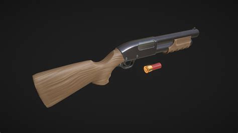 Stylized Shotgun 3D Model By Alex Pogorelov Xvndrp 0e2fea1