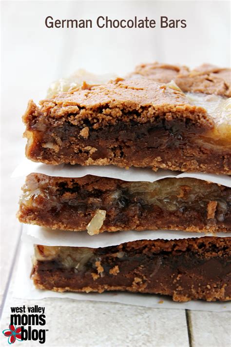 In a small bowl, combine 1 cup of boiling water with a 4 oz package of german chocolate. German Chocolate Bars | German chocolate bars, Cake mix ...