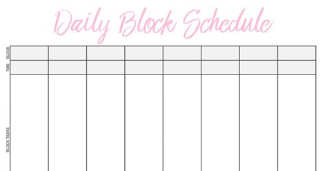 Daily Block Schedulepdf Block Scheduling Planner Addicts Bullet