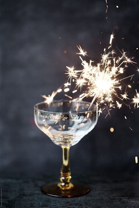 Champagne Glass With A Sparkler By Ruth Black Celebration Sparkler