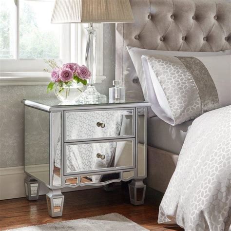 Mirror Finish Bedside Table Mirror Bedside Table Mirrored Nightstand
