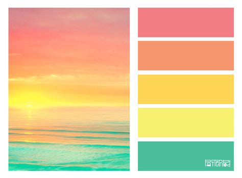 Beach color palettes, Sunrise colors, Sunrise color palette