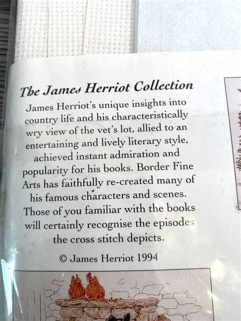 Vintage Counted Cross Stich Kit Pattern 1994 James Herriot Etsy