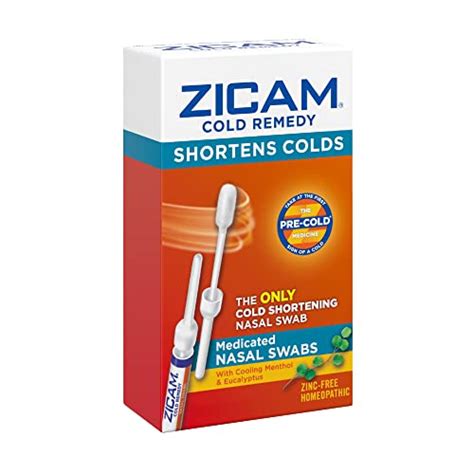 Zicam Cold Remedy Nasal Swabs With Cooling Menthol And Eucalyptus 20 Count Pack Of 1 Pricepulse