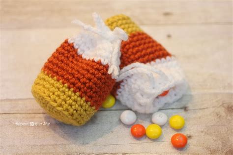 Crochet Candy Corn Pouch Pattern Repeat Crafter Me
