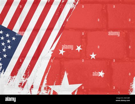 Flags Of The United States Of America Grunge On A Background Of