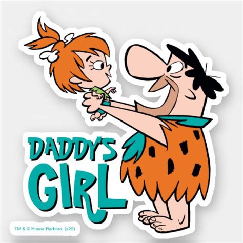 The Flintstones Fred And Pebbles Daddys Girl Sticker Zazzle