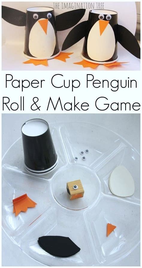 A for b in that c with d due to. Paper Cup Penguin Craft Roll and Make Game | Penguin Theme ...