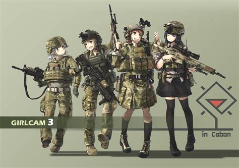 Wallpaper Gun Anime Girls Weapon Stockings Soldier Knee Highs Thigh Highs Skirt Person