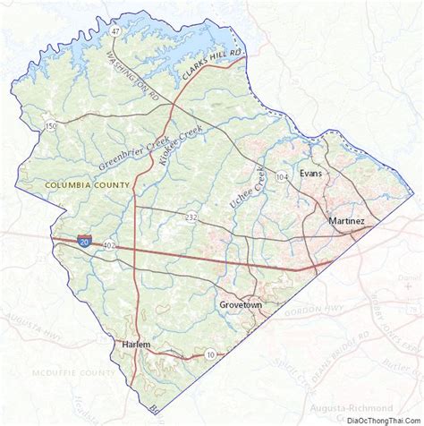 Map Of Columbia County Georgia Thong Thai Real