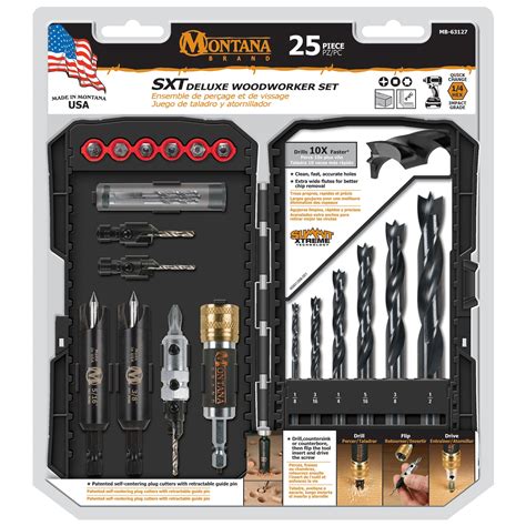 25pc Deluxe Woodworking Set Montana Brand Tools Made In Usa