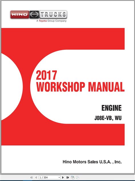 Hino Truck Engine J08e Vb Vc Wu All Series Workshop Manuals 2019en