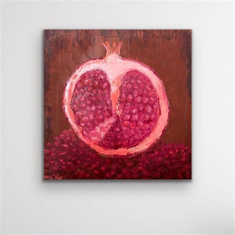 Pomegranate Painting Pomegranate Original Art Pomegranate Etsy In