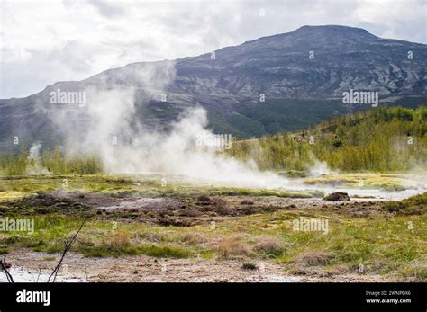 Geysir Geothermal Area Haukadalur Valley Stock Photo Alamy