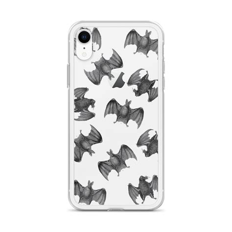 Clear Iphone Case Halloween Bat Print Clear Halloween Iphone Etsy