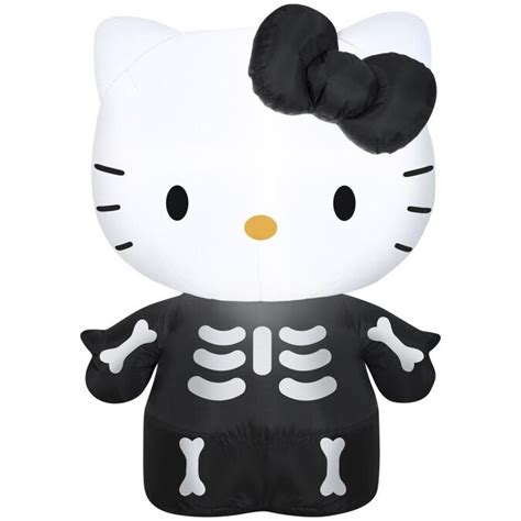 Gemmy Hello Kitty 3 Ft X 2 Ft Lighted Skeleton Halloween Inflatable In