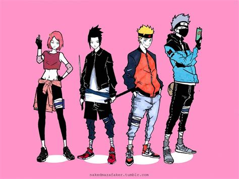 Anime Naruto Characters In Streetwear