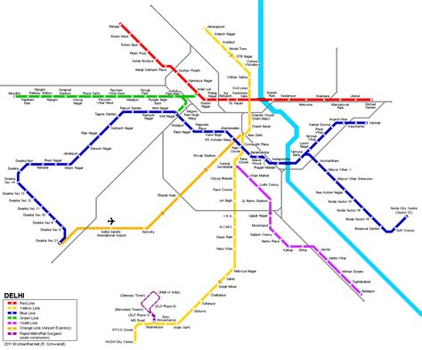 Delhi Metro Map Yellow Line