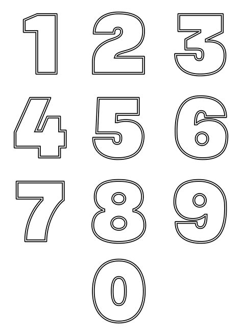 Best Images Of Printable Number Outlines Printable Bubble Number