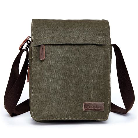 Unisex Multifunctional Canvas Messenger Bag Crossbody Shoulder Bag Travel Bag