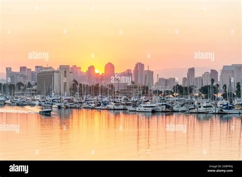 San Diego Harbor And San Diego Skyline San Diego Ca Usa