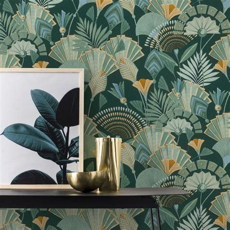 Deco Flowers By Albany Green Wallpaper Wallpaper Direct Art