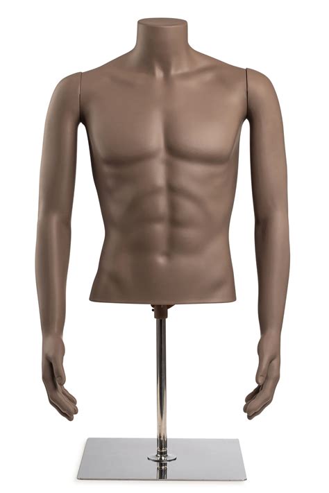 Male Headless Torso Mannequin With Removable Arms Camel Color The
