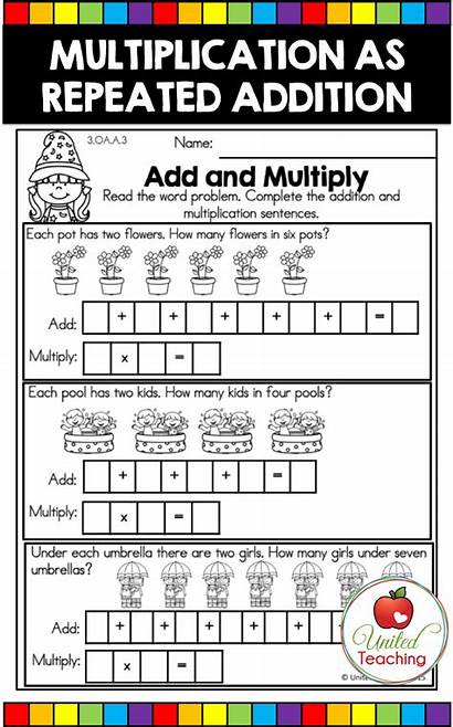 Worksheets Addition Times Multiplication Repeated Master Bundle