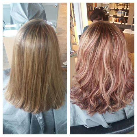 Rose Gold Highlightsombre Hair Color Rose Gold Hair Color And Cut