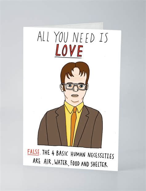 Dwight Schrute Valentines Card The Office Valentines Office Birthday