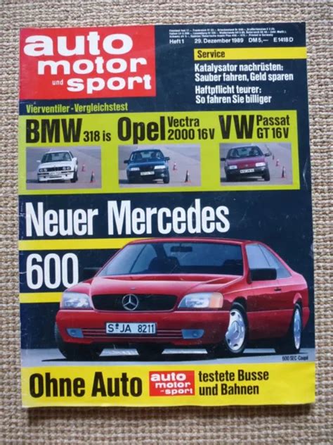 AUTO MOTOR UND Sport Heft 1 Jahrgang 1990 Magazin Konvolut Selten Rar