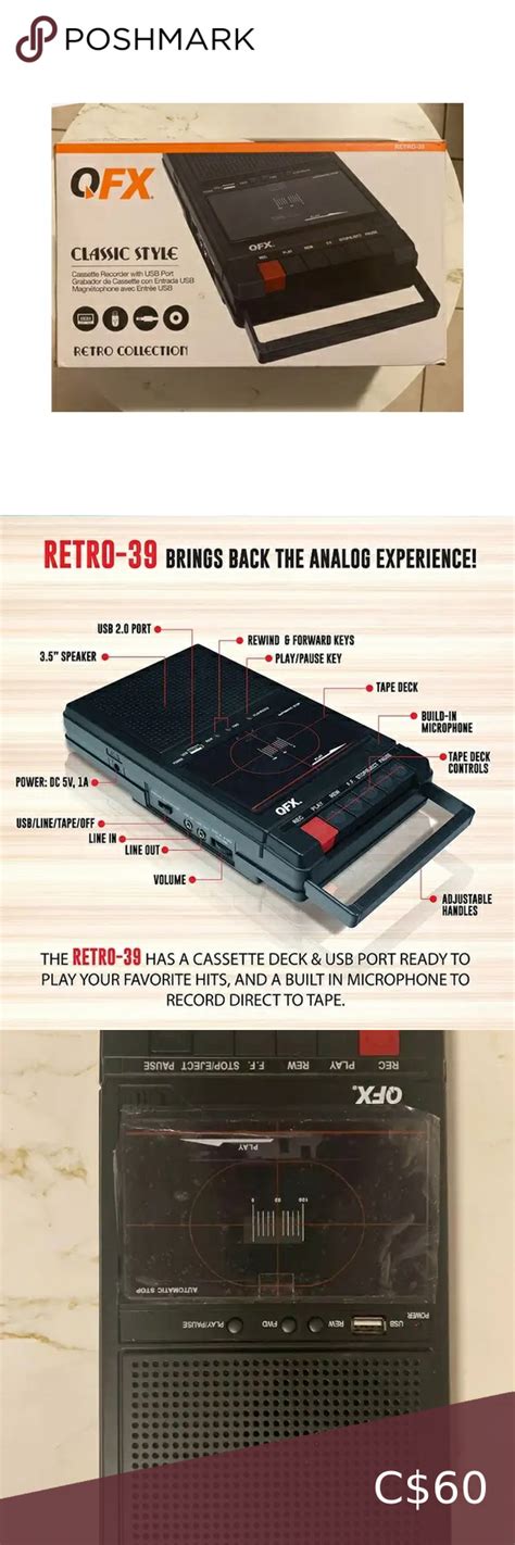 Qfx Retro 39 Shoebox Tape Recorder With Usb Player In 2022 Usb Player Tape Recorder Cassette